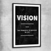 Vision Definition black glass front frame - part of our high quality fashion canvas wall art and prints collection