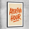 Aperitivo Hour black glass front frame is a colourful and stylish canvas wall art and print suited for the kitchen arean