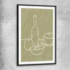 Green Bottle black glass front frame is a colourful and stylish canvas wall art and print suited for the kitchen arean