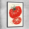 Heirloom Tomato Season black glass front frame is a colourful and stylish canvas wall art and print suited for the kitchen arean