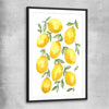 Lemon Bunch black glass front frame is a colourful and stylish canvas wall art and print suited for the kitchen area