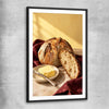 Morning Sourdough black glass front frame is a colourful and stylish canvas wall art and print suited for the kitchen arean