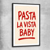 Pasta La Vista Baby black glass front frame is a colourful and stylish canvas wall art and print suited for the kitchen arean
