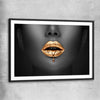 Dripping Elegance black glass front frame - part of our high quality canvas lips wall art collection