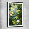 Floral print of Emerald Reverie with black glass front frame