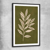 Floral print of Olive Branch with black glass front frame