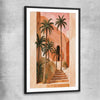 Floral print of Palm House with black glass front frame