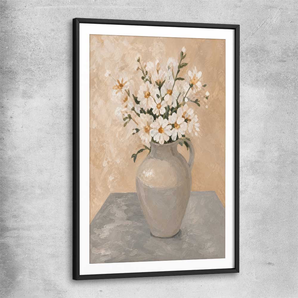 Floral print of Spring Bouquet with black glass front frame