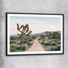 Floral print of California Desert with black glass front frame