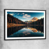 Floral print of Lago Antorno with black glass front frame