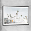 Floral print of Palm Springs with black glass front frame