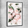 Floral print of Pink Peonies with black glass front frame