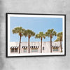 Floral print of South Miami Palms with black glass front frame