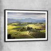 Floral print of Tuscan Countryside with black glass front frame