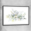 Floral print of Watercolour Floral with black glass front frame
