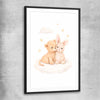 Hugs of Happiness black glass front frame is a nursery canvas wall art and print suited for childrens nursery area