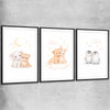 Moonlight Companions Set black glass front frame is a nursery canvas wall art and print suited for childrens nursery area