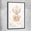 Soaring Animal Trio black glass front frame is a nursery canvas wall art and print suited for childrens nursery area