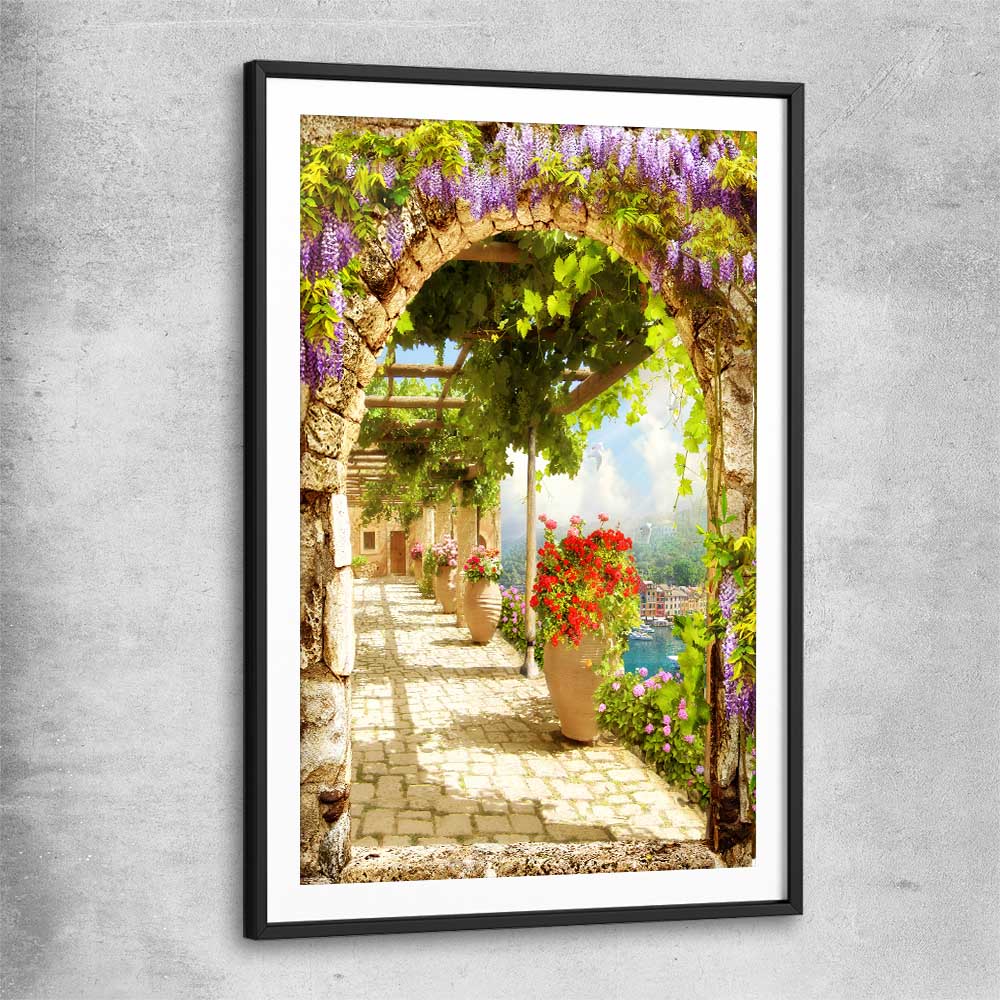Beautiful Italian Arch black glass front frame is a high quality print in our city skyline, travel prints and maps collection