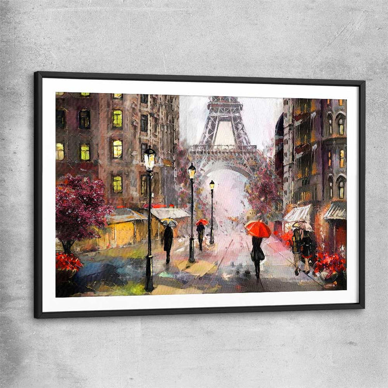 Beautiful Paris black glass front frame is a high quality print in our city skyline, travel prints and maps collection