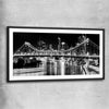 Brisbane Story Bridge black glass front frame is a high quality print in our city skyline, travel prints and maps collection