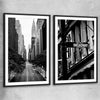 Manhattan Street Pair black glass front frame is a high quality print in our city skyline, travel prints and maps collection