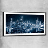 Melbourne City Glow black glass front frame is a high quality print in our city skyline, travel prints and maps collection