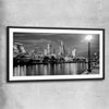 Melbourne Skyline black glass front frame is a high quality print in our city skyline, travel prints and maps collection