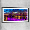 Story Bridge Glow black glass front frame is a high quality print in our city skyline, travel prints and maps collection