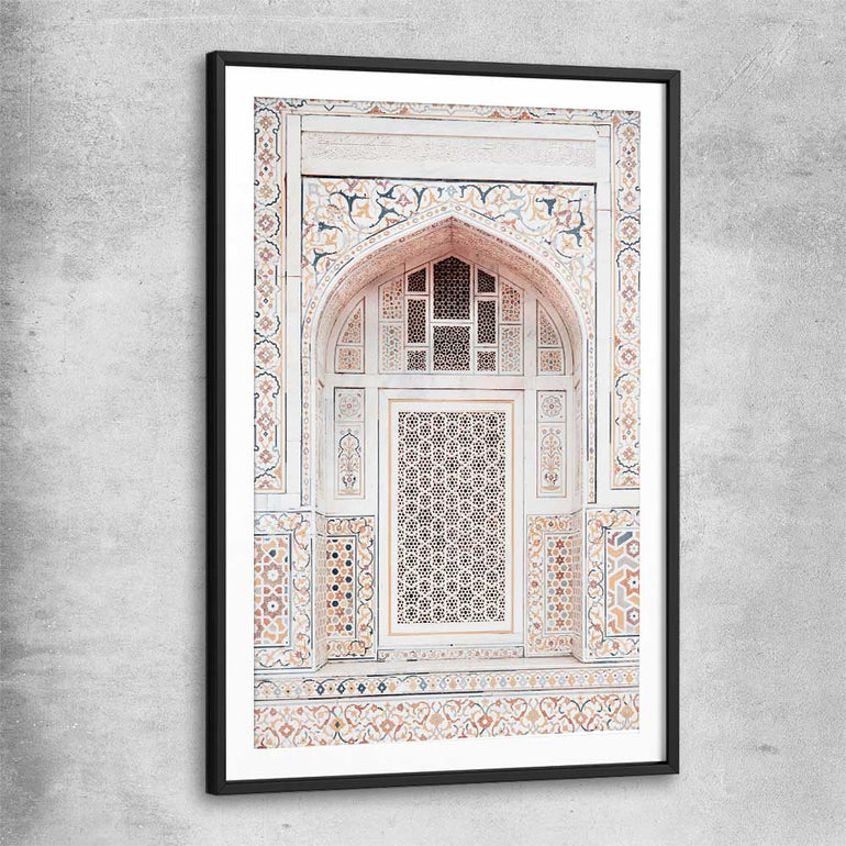 Taj in Arga black glass front frame is a high quality print in our city skyline, travel prints and maps collection