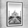 Taj Mahal black glass front frame is a high quality print in our city skyline, travel prints and maps collection