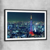 Tokyo City black glass front frame is a high quality print in our city skyline, travel prints and maps collection