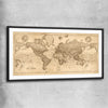 Vintage Map black glass front frame is a high quality print in our city skyline, travel prints and maps collection