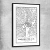 Washington City black glass front frame is a high quality print in our city skyline, travel prints and maps collection