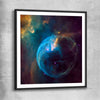 Space prints and wall art of Bubble Nebula with black glass front frame