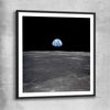 Space prints and wall art of Earthrise with black glass front frame