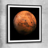 Space prints and wall art of Mars Hemisphere with black glass front frame