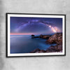 Space prints and wall art of Night Milky Way with black glass front frame