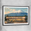 Fuji Konbini Nights black glass front frame is a high quality print in our city skyline, travel prints and maps collection