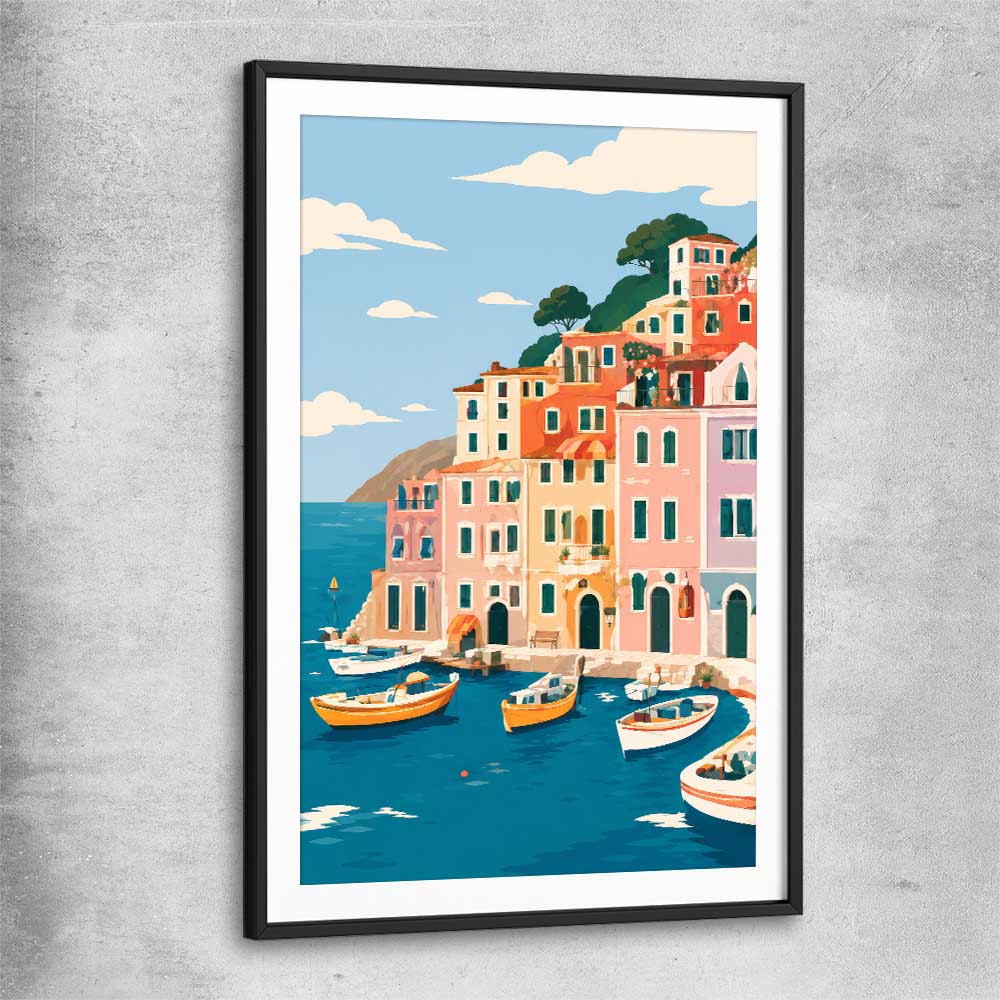 Harbour Days black glass front frame is a high quality print in our city skyline, travel prints and maps collection