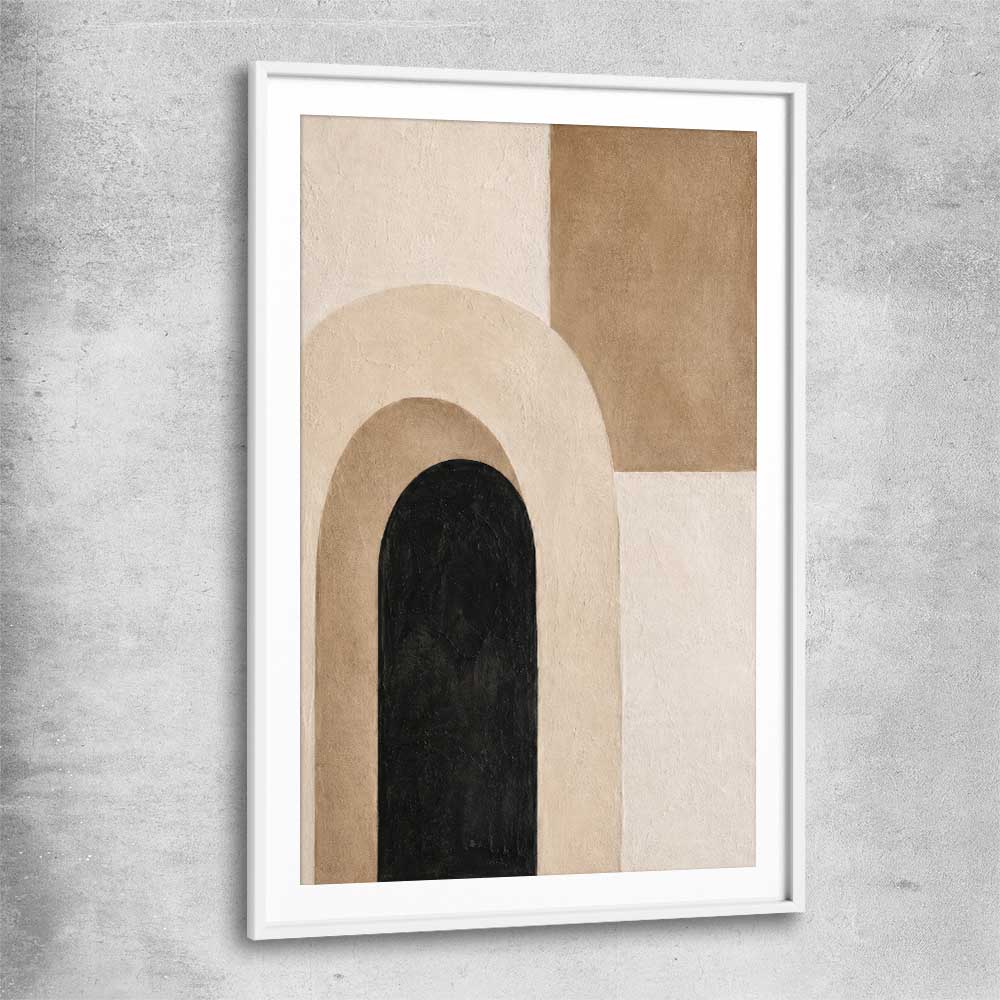 Arch Study white glass front frame - part of our high quality canvas abstract wall art collection