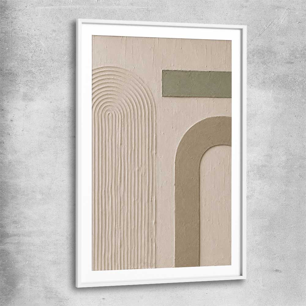 Arches No. 1 white glass front frame - part of our high quality canvas abstract wall art collection