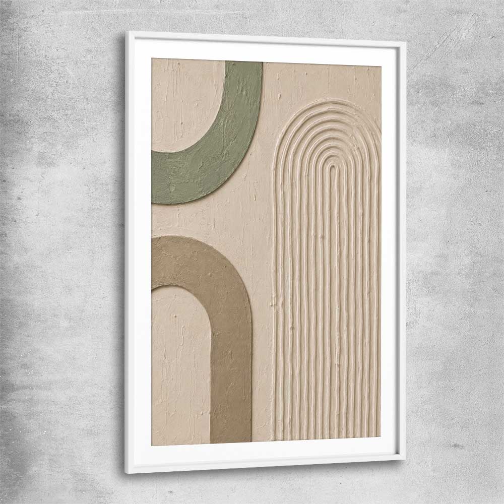 Arches No. 2 white glass front frame - part of our high quality canvas abstract wall art collection