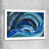 Blue Ether white glass front frame - part of our high quality canvas abstract wall art collection