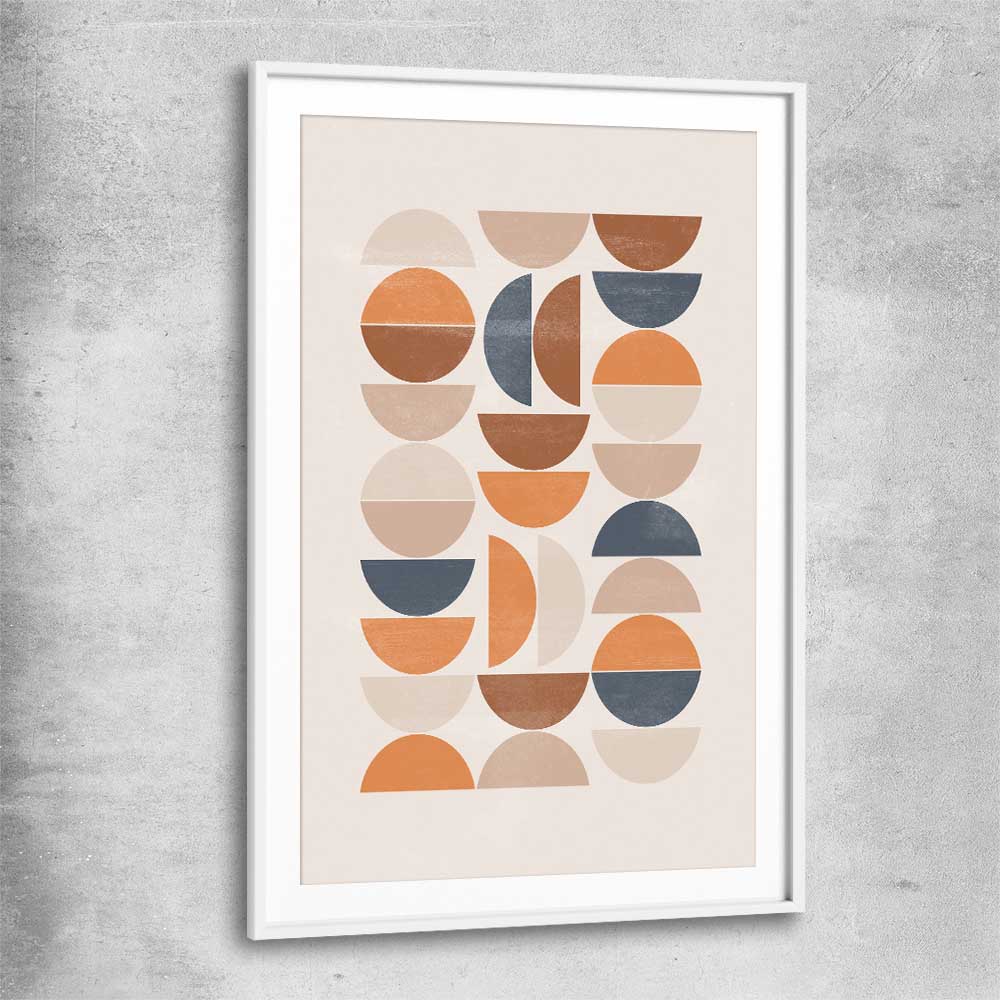 Bohemian Moons white glass front frame - part of our high quality canvas abstract wall art collection