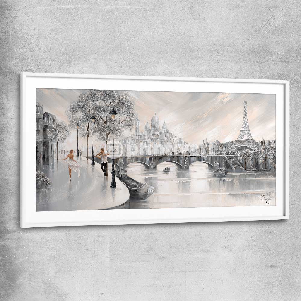 Captured By You white glass front frame - part of our high quality canvas abstract wall art collection