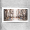 City Life, New York white glass front frame - part of our high quality canvas abstract wall art collection