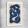 Cobalt Forms II white glass front frame - part of our high quality canvas abstract wall art collection