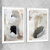 Cosy Neutral Pair white glass front frame - part of our high quality canvas abstract wall art collection