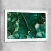 Deep Turquoise white glass front frame - part of our high quality canvas abstract wall art collection